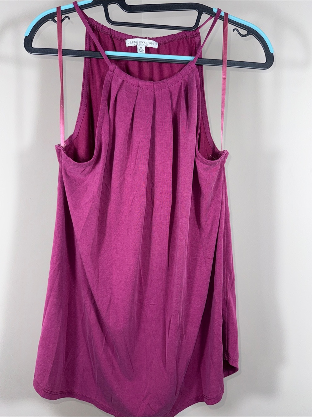 Green Envelope Women's Plum Pleated Halter Cami